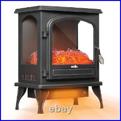 Electric Fireplace Adjustable Thermostatic 1500W Space Heater Fake Wood Burning