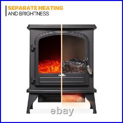 Electric Fireplace Adjustable Thermostatic 1500W Space Heater Fake Wood Burning