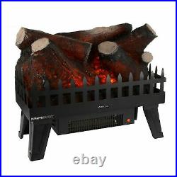 Electric Fireplace Fake Log Insert LED Glowing Effect Energy Efficient Heating