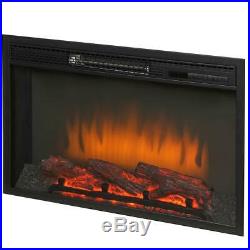 Electric Fireplace Firebox Insert w Fan Heater & Infared Glowing Logs 27.71 Inch