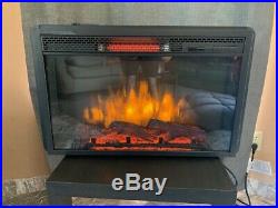 Electric Fireplace Firebox Insert w Fan Heater & Infared Glowing Logs 27.71 Inch