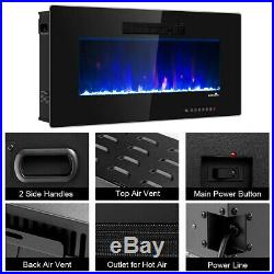 Electric Fireplace Freestanding Insert 36 Inch Wall Mount Heater RC Colored New
