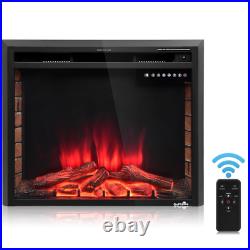 Electric Fireplace Heater Insert Embedded Wall Mount Stand with Remote Control