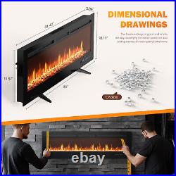 Electric Fireplace Heater Insert Standing Wall Mount Touch Screen Remote Control