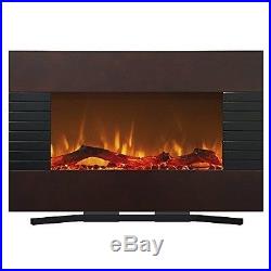 Electric Fireplace Heater Insert Wall Mount Glass Flame Home Stove Free Standing