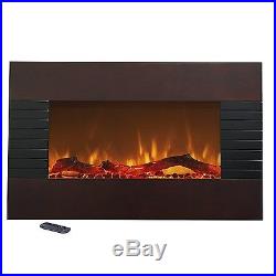 Electric Fireplace Heater Insert Wall Mount Glass Flame Home Stove Free Standing