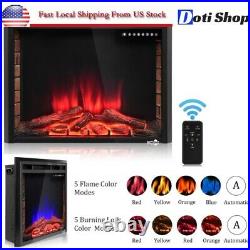Electric Fireplace Heater Insert Wall Mount Stand with Remote Control 1500W 30in