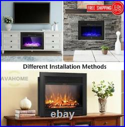Electric Fireplace Heater Insert Wall Mount Stand with Remote Control 1500W Safe