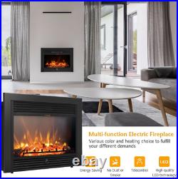Electric Fireplace Heater Insert Wall Mount Stand with Remote Control Black Safe