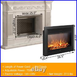 Electric Fireplace Heater Insert Wall Mount Stand with Remote Control Safe