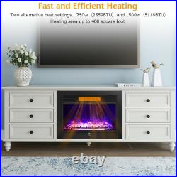 Electric Fireplace Heater Insert Wall Mount Stand with Remote Control Safe