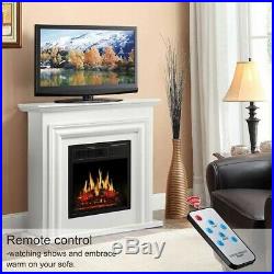 Electric Fireplace Heater Stove Flame Infrared Wall Space Remote Insert Mount Lo