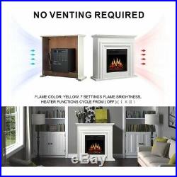 Electric Fireplace Heater Stove Flame Infrared Wall Space Remote Insert Mount Lo