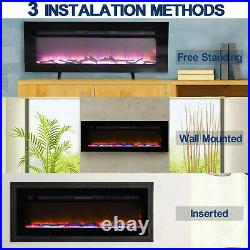 Electric Fireplace Heater Upgrade Wall Mounted Insert Freestanding 1500W Remote