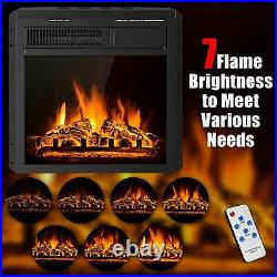 Electric Fireplace Heater Wall Mounted With Remote Control Flame Recessed Insert