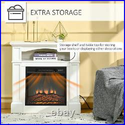 Electric Fireplace Heater with Wood Mantel, Firebox with Fireplace Insert White