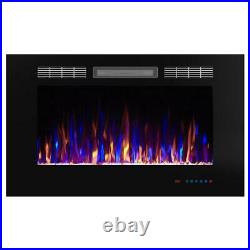 Electric Fireplace Insert 110-Volt Firebox Adjustable Flame Colors Plug-In