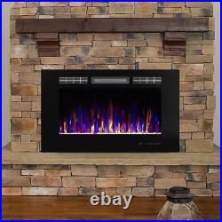 Electric Fireplace Insert 110-Volt Firebox Adjustable Flame Colors Plug-In