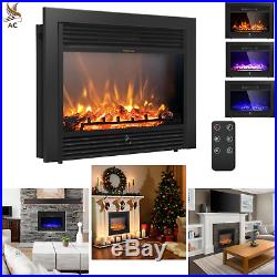Electric Fireplace Insert 28.5 Embedded Heater 3 Color Flames Adjust 750With1500W