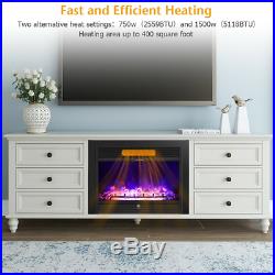 Electric Fireplace Insert 28.5 Embedded Heater 3 Color Flames Adjust 750With1500W