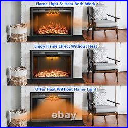 Electric Fireplace Insert, 36 Inches Recessed Fireplace Heater with Adjustable F