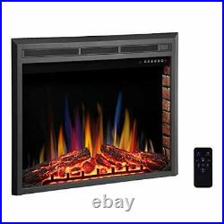 Electric Fireplace Insert, Built- in Recessed Electric Stove Heater, Glass 39