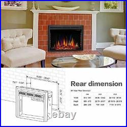 Electric Fireplace Insert, Built- in Recessed Electric Stove Heater, Glass 39