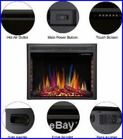 Electric Fireplace Insert Freestanding Recessed Stove Heater Remote Control 36