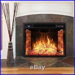 Electric Fireplace Insert Heater 28 Tempered Glass Adjustable Temperature New