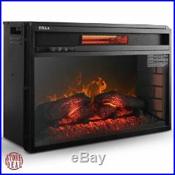 Electric Fireplace Insert Heater Classic Black Frame Home Kitchen Remote DELLA
