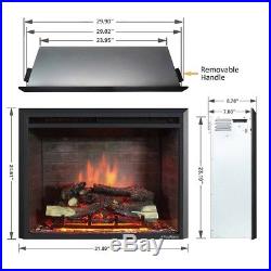 Electric Fireplace Insert Heater LED 30 Logs Adjustable Temperature Remote NEW