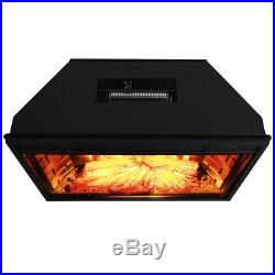 Electric Fireplace Insert Heater Logs 28 inches Tempered Glass Remote Control