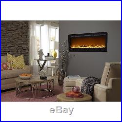 Electric Fireplace Insert Heater Logs Wall mount In-Wall 1500/750 Watt 50 Wide