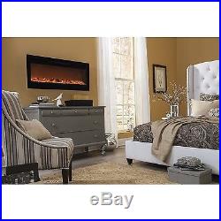 Electric Fireplace Insert Heater Logs Wall mount In-Wall 1500/750 Watt 50 Wide