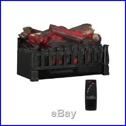 Electric Fireplace Insert Heater Realistic Fire Log Set Artificial Remote Accent