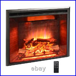 Electric Fireplace Insert, Heater, Recessed Mounted with Fire Crackling Sound