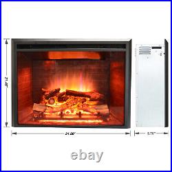 Electric Fireplace Insert, Heater, Recessed Mounted with Fire Crackling Sound