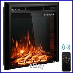 Electric Fireplace Insert Heater Recessed Wall Mounted Remote control 26