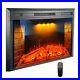 Electric Fireplace Insert, Heater, Tempered Glass, Recessed Mounted, Black
