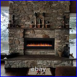 Electric Fireplace Insert, In-Wall Recessed and Wall Mounted 750/1500W Fireplace