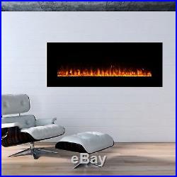 Electric Fireplace Insert LED Screen Flat Recessed Wall Mounted Electronic 54 in