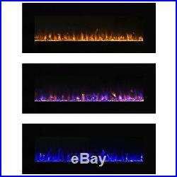 Electric Fireplace Insert LED Screen Flat Recessed Wall Mounted Electronic 54 in