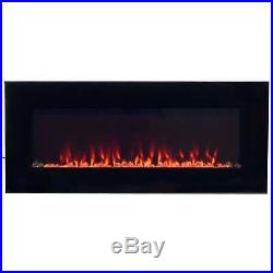 Electric Fireplace Insert LED Screen Recess Wall Mounted Electronic Remote 36 in