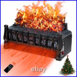 Electric Fireplace Insert Log Heater With Quartz Realistic Ember Bed, Remote Contr
