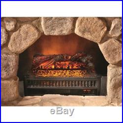 Electric Fireplace Insert Logs 23 In Heater Energy Efficient LED Fan Ventless US