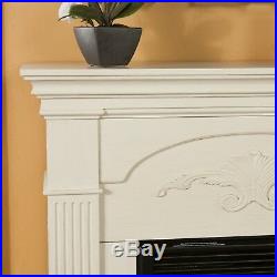 Electric Fireplace Insert Mantel Wood Veneer Realistic Flame Effect White NEW