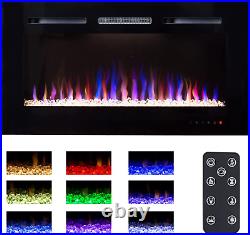 Electric Fireplace Insert, Recessed and Wall Mounted Electric Fireplace Heater