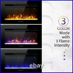 Electric Fireplace Insert Wall Mounted 30'' Fireplace Heater Touch Screen 1500W