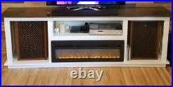 Electric Fireplace Insert Wall-Mounted Living Room Heater Control Remote Crystal