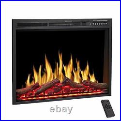 Electric Fireplace Insert with Adjuatble Flame Colors, Log Colors, 34Inch